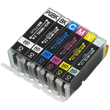 BCI-381XL+380XL/6MP キヤノン 大容量版 6色セット ICチップ付【互換インクカートリッジ】 BCI-381+380/6MPの大容量版 BCI-381XL(BK/C/GY/M/Y)+BCI-380XL(PGBK)<ネコポスで送料無料!>