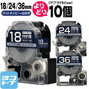 ★24h限定10%OFFクーポン★テプラPRO用互換 キングジム対応 自由選択 10個 マットネイビー/白文字 18/24/36mm(テープ幅) 互換テープ 【...