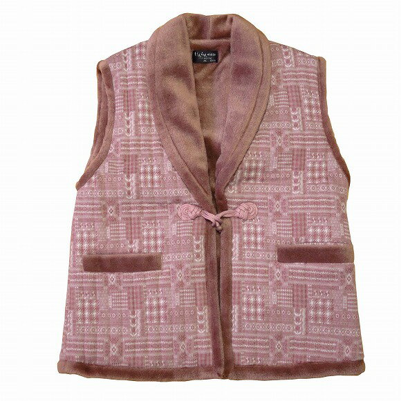 婦人ちゃんちゃんこ 裏ボア (ベスト）（M)(L) ピンク系