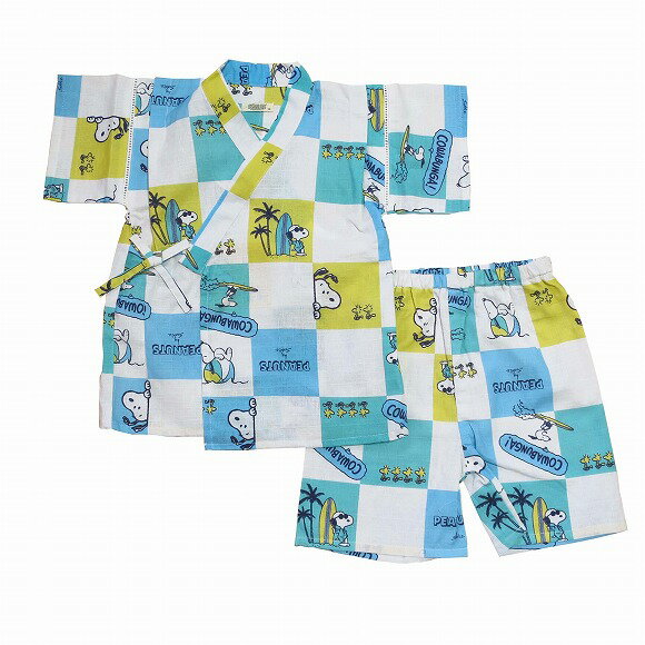 スヌーピー子供甚平(110)(120)変り織り