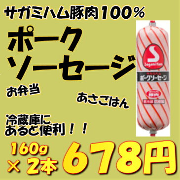 サガミハム豚肉100% ポークソーセージ 内容量:160g×2本セット　焼肉・BBQ・ポトフ・用・ソーセージ・バーベキュー　サンドイッチ　　　 焼肉セット 祝 御礼 ギフト 贈答品 ハロウィン 激安 セール 焼肉 BBQ 訳あり ではございません