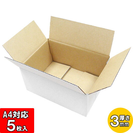 【あす楽】ダンボール 厚さ3mm A式[A-4]白お試し用 5枚セット 【ダンボール 白 ダンボール 80サイズ 段ボール ダンボール箱 段ボール箱 box 軽量 軽い 80size】【小ロット】