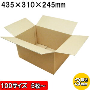 ダンボール 100サイズ A3対応 厚さ3mm 外寸435×310×245mm みかん箱(A式)