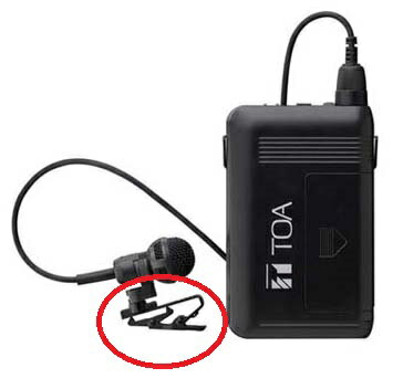 TOA 800MHz帯ワイヤレスシステム タイピン型ワイヤレスマイク用マイク部クリップ　　WM-1320-G(2)