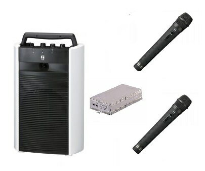 TOA ポータブルワイヤレスアンプ+マイク(2本)のセット「WA-2700×1+WM-1220×2+WTU-1720×1」 WA-2700-B
