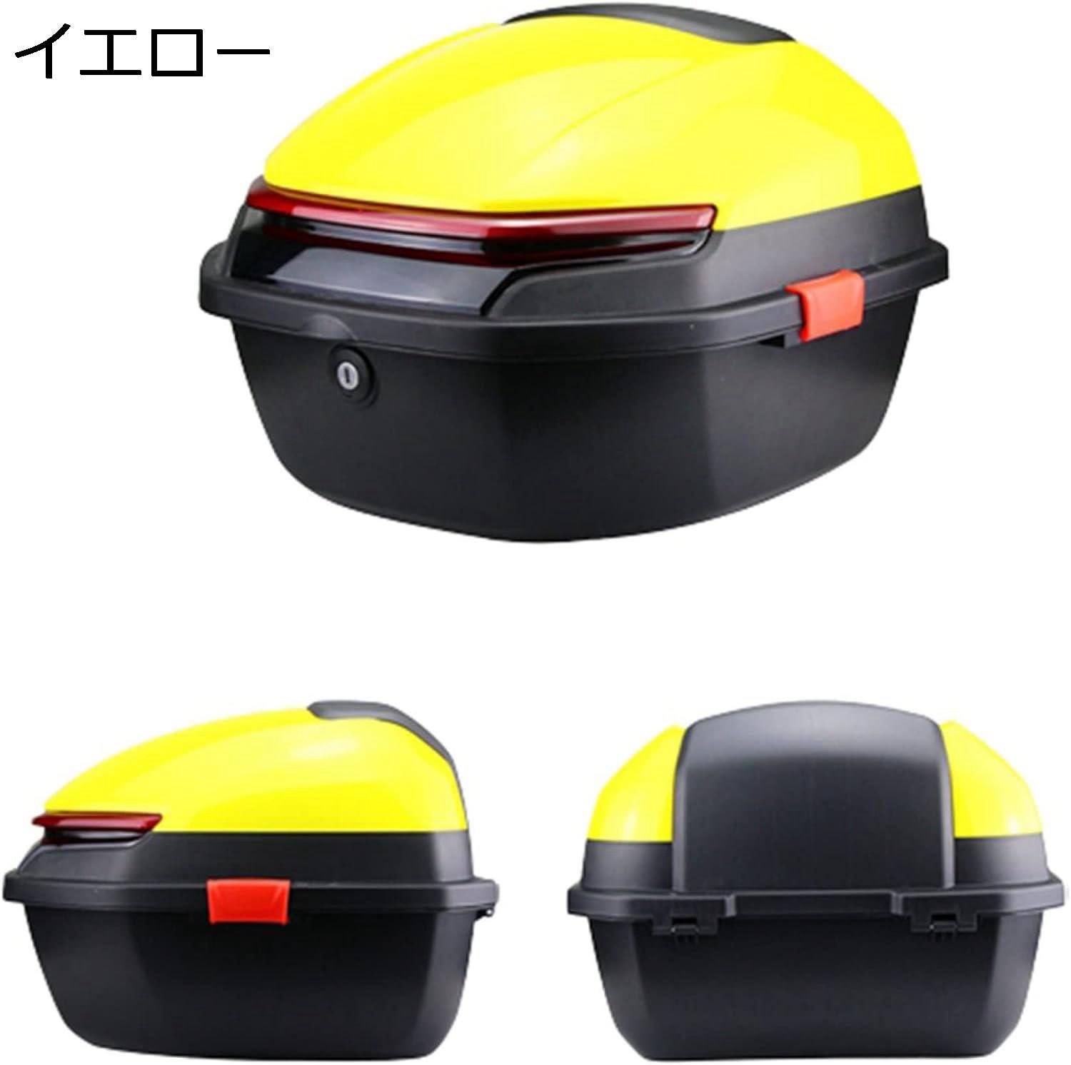 【20%OFFクーポン〜】バイク リアボックス 着脱可能式 トップケース 大容量 ヘルメット入れ 旅行 通勤 通学 バイク共通 汎用 PP製 ABS製 フルフェイス収納 夜間警告灯付きブラック1