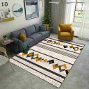 【20%OFFクーポン〜】モダン ラグマット 50x80cm カーペット 北欧 幾何学柄 絨毯 洗えるラグ 長方形 滑り止め付 防音効果 軽量 薄手 抗菌 ラグ...