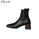 【20%OFFクーポン】ショートブーティー 牛革 ブーツ レディース シンプル スクエアトゥ 7cmヒール 軽量 柔らかい 歩きやすい 秋冬ブーツ サイドジッパ...