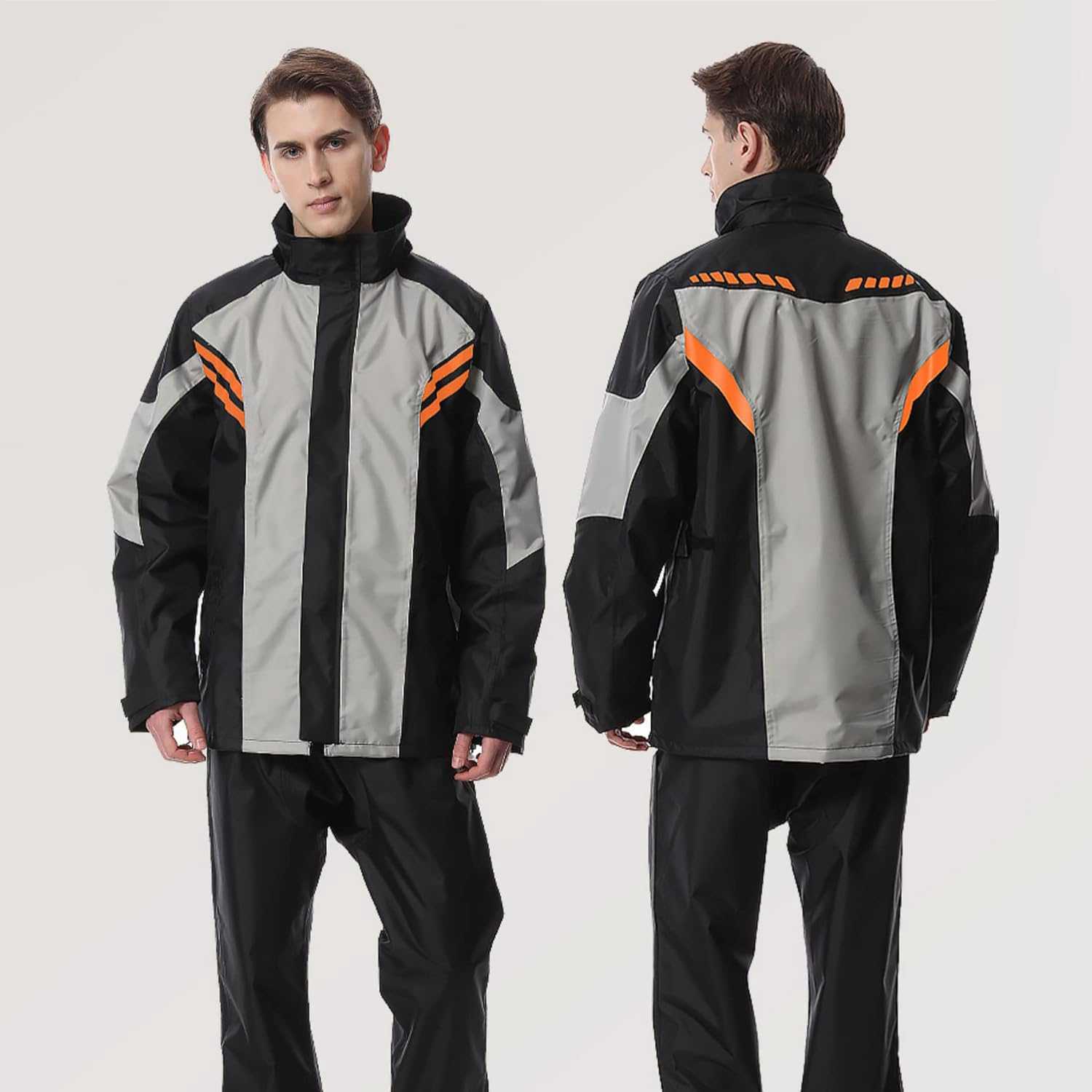 【20%OFFクーポン〜】レインウェア上下セット メンズ レインスーツ上下セット 撥水 視認性 カッパ 透湿 雨着 防水 自転車 バイク スクーター 登山 釣り 通勤 通学 梅雨?台風対策 収納袋付き 雨具 M-3XL