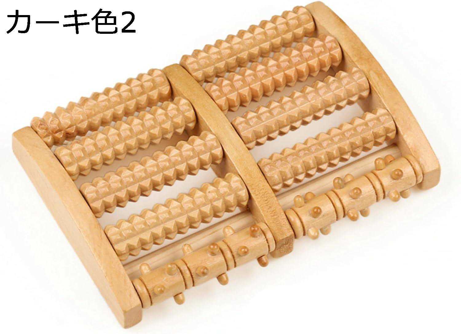 【20%OFFクーポン〜】マッサージローラー 踏み台?足置き台?オフィス用 デスク下 室内 おしゃれ?シンプル 北欧 補助台 低い 高さ5.5cm 高さ9.8cm 木製 厚め?丈夫 疲労軽減?体圧分散 収納便利 健康 多機能 ステップ台 大人 カーキ色2