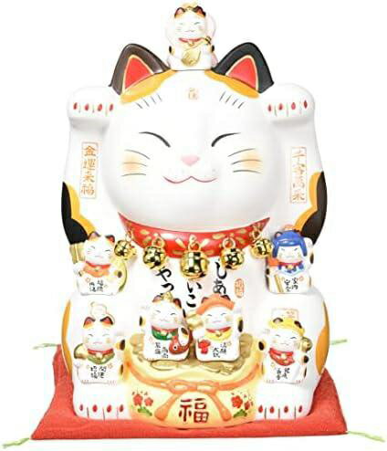 【全店10％OFFクーポン】錦彩七福神招き猫 運気アップ 風水 置物 インテリア 猫 ねこ ネコ 白