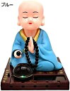 【20%OFFクーポン~】僧侶 置物 おもちゃ 車のダッシュ飾り 頭踊り お坊さん彫像 ソーラー電池内装 卓上置物 縁起物 運転安全祈願 風水グッズ