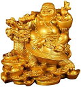 【20%OFFクーポン~】布袋様 置物 開運 七福神 布袋 仏像 龍亀に座っている布袋様 弥勒菩薩 置物 金運 ゴールド オブジェ 商売繁盛 厄除け 縁起物 インテリア 風水グッズ 玄関 (大きい)