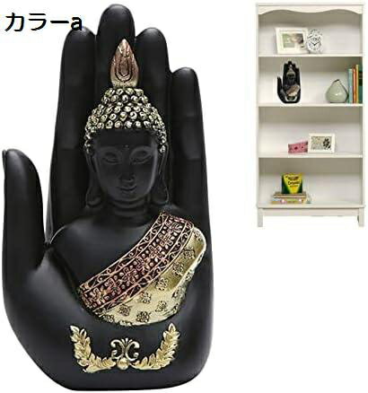 【全店10％OFFクーポン】黒い仏像 家のための中国の仏の装飾 ブッダパームは瞑想的な雰囲気を作り出し 庭 パティオ デッキ ポーチの車の装飾に