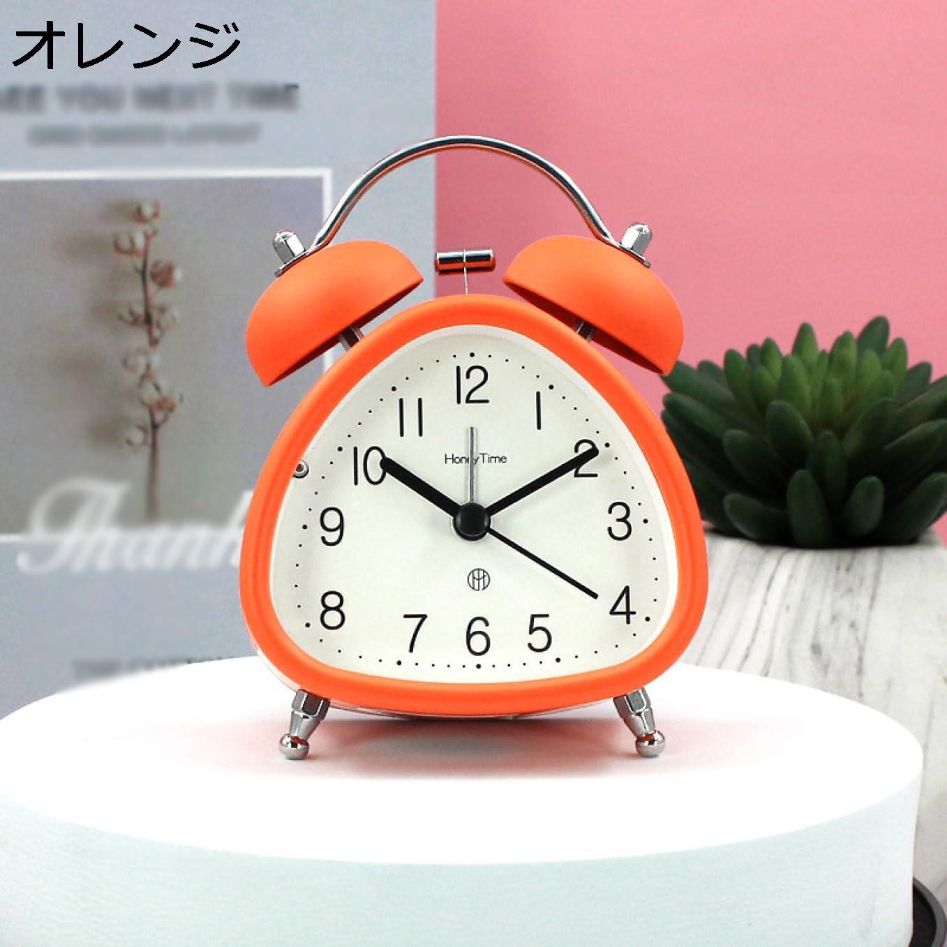 【20%OFFクーポン】目覚まし時計 置物 ダークグリーン F オブジェ 置き時計 アナログ 電池式 ライト付き 大音量 卓上時計 針時計 レトロ シンプル 文字盤くっきり ツインベル 可愛い おしゃれ アラームクロック 起きれる 寝室 ベッドルーム 誕生日 プレゼント 贈り物(3)