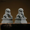 【20%OFFクーポン】獅子 守り神 風水置物 運気アップ 金運 財運 開運 招財 風水 開運 置物 風水グッズ 獅子獅子 グレー 狛犬風水 獅子 雄雌セット 一対 風水グッズ 玄関 魔除け F 厄除け お守り 玄関 神棚 インテリア お礼 贈り物 ライオン置物