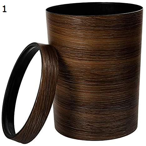 【20%OFFクーポン】ふたのない木製のゴミ箱 プレスリング付き 木目調 ゴミ箱 レトロ クリエイティブ 家庭用 リビングルーム 寝室 キッチン ゴミ箱 大きな開口部と大容量 10L ホテルの高級ゴミ箱