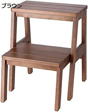 【20%OFFクーポン〜】2段ラバーステップ ブラウン 約370×450×450mm