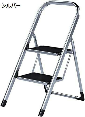 【20%OFFクーポン〜】【踏み台?脚立?ステップ?折りたたみ】ブラック 41×57×79.5cm フォールディングステップ2段
