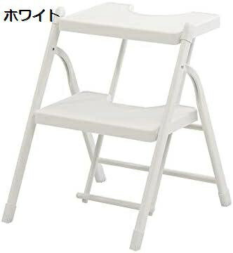 【20%OFFクーポン〜】踏み台 2段 脚立 はしご 折りたたみ 耐荷重150kg 頑丈 軽量 コンパクト ホワイト