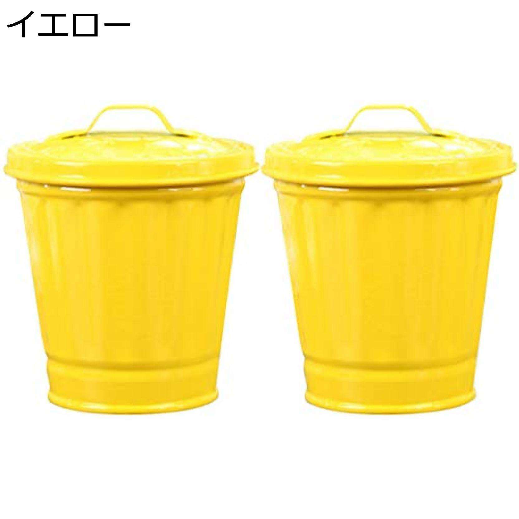 【20%OFFクーポン】2個 小型 金属 ゴミ箱 缶 蓋付き 亜鉛メッキ ゴミ箱 缶 小型 亜鉛メッキ ゴミ箱 蓋..