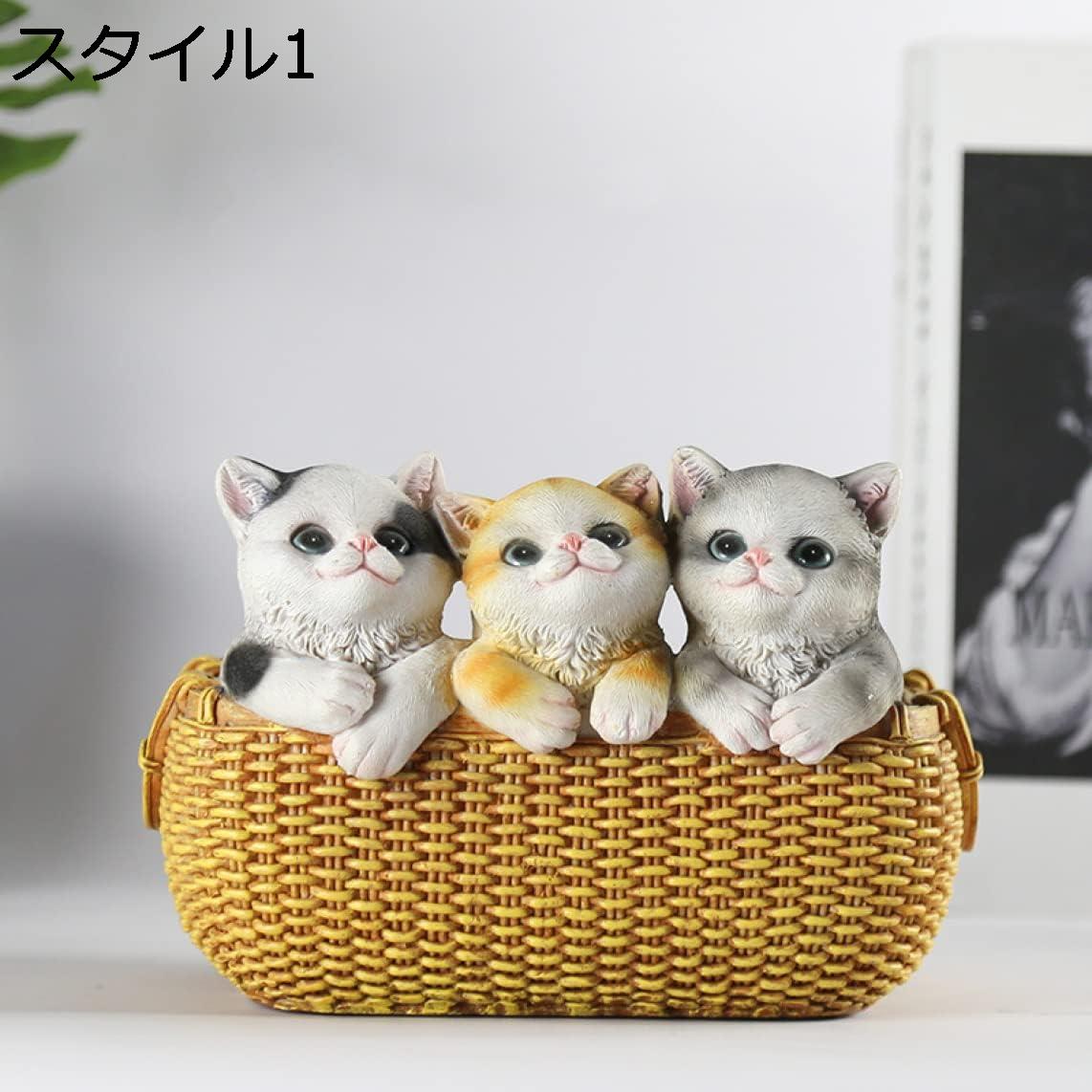 【20%OFFクーポン】収納ボックス猫さん 置物 キー収納トレイ 装飾 F リエイティブ 飾り 卓上便利な収納 キー収納 玄関に飾る 玄関置物 スタイル3 眼鏡置き 鍵/印鑑/リモコン/化粧品/キャンディーなど収納 樹脂製 彫刻装飾 敬老の日 プレゼント クリスマス