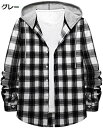 【20%OFFクーポン】チェックシャツ メンズ 秋服 長袖 柄シャツ ワイシャツ 開襟シャツ おしゃれ ビジネス yシャツ フォーマル 長袖シャツ トップス おしゃれ フード付き チェック柄