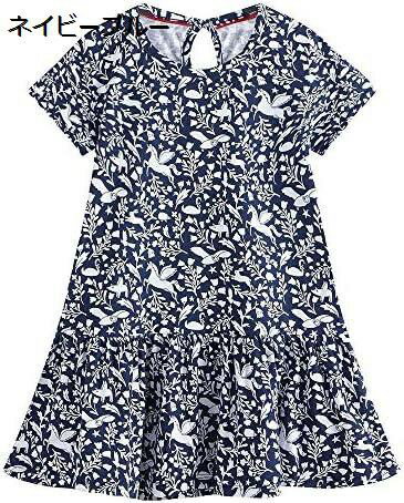 【20%OFFクーポン】女の子のドレス リトルガール 夏 動物プリント柄 ショートスカート ドレス 半袖 カ..