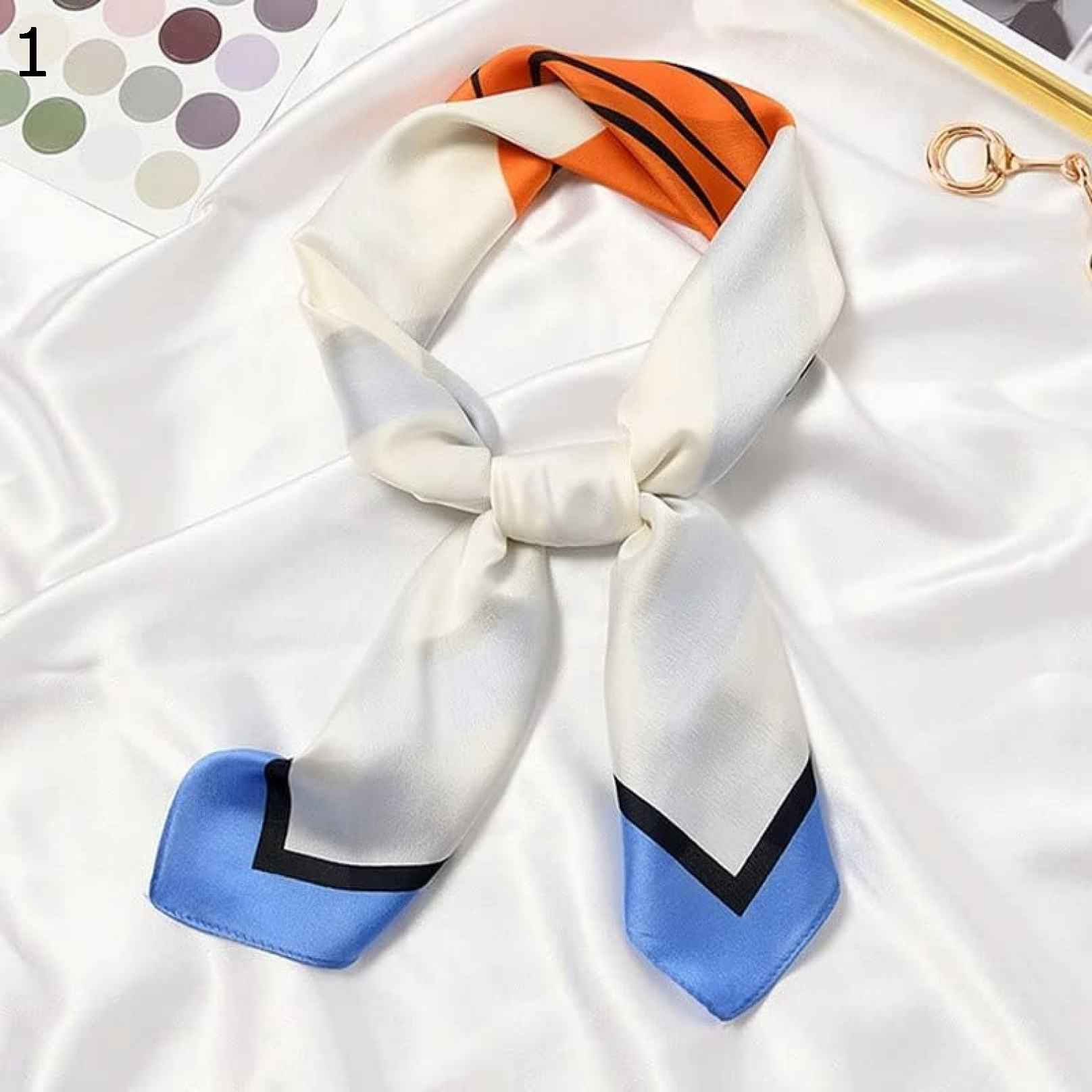 【20%OFFクーポン〜】かわいい漫画の春の女性のスカーフ、プリントコミックラップヘアリボン多彩な秋ス..