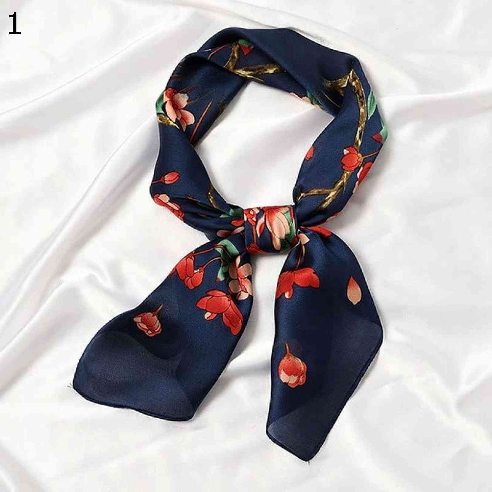 【20%OFFクーポン〜】かわいい漫画の春の女性のスカーフ、プリントコミックラップヘアリボン多彩な秋ス..