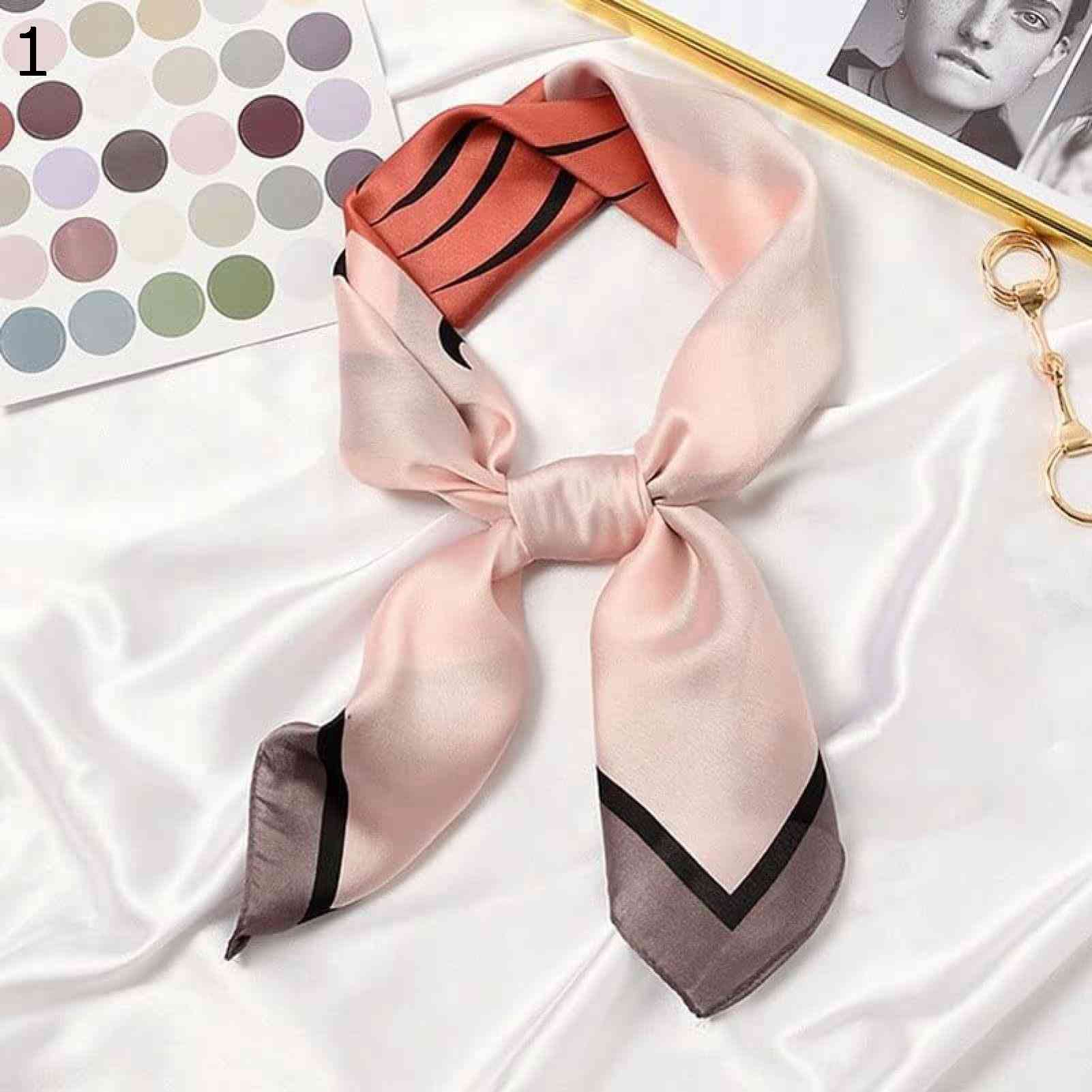 【20%OFFクーポン〜】かわいい漫画の春の女性のスカーフ、プリントコミックラップヘアリボン多彩な秋ス..