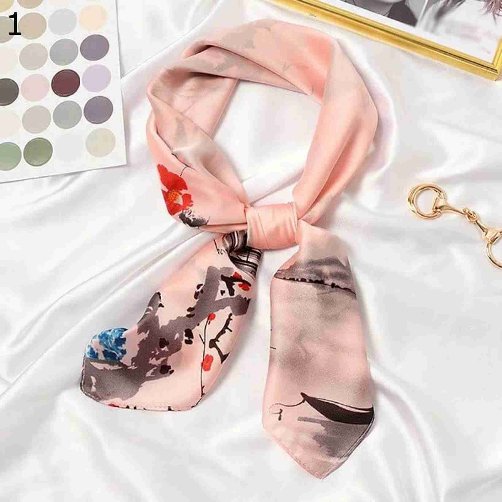 【20%OFFクーポン〜】かわいい漫画の春の女性のスカーフ、プリントコミックラップヘアリボン多彩な秋スクエアヘッドバンド スカーフ (Color : 19, S...