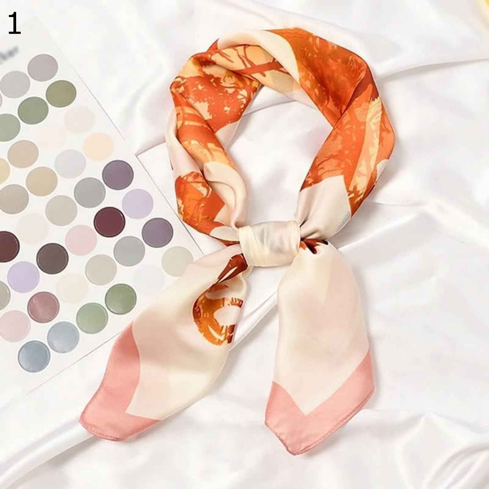 【20%OFFクーポン〜】かわいい漫画の春の女性のスカーフ、プリントコミックラップヘアリボン多彩な秋スクエアヘッドバンド スカーフ (Color : 3, Si...