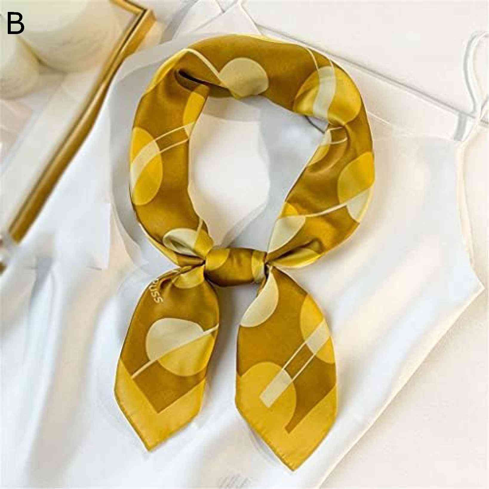 【20%OFFクーポン～】四角いスカーフヘアタイプリントサテンスカーフヘッドスカーフ女性のための小さなロングストリップスカーフ (Color : B, Size : 70*70CM)