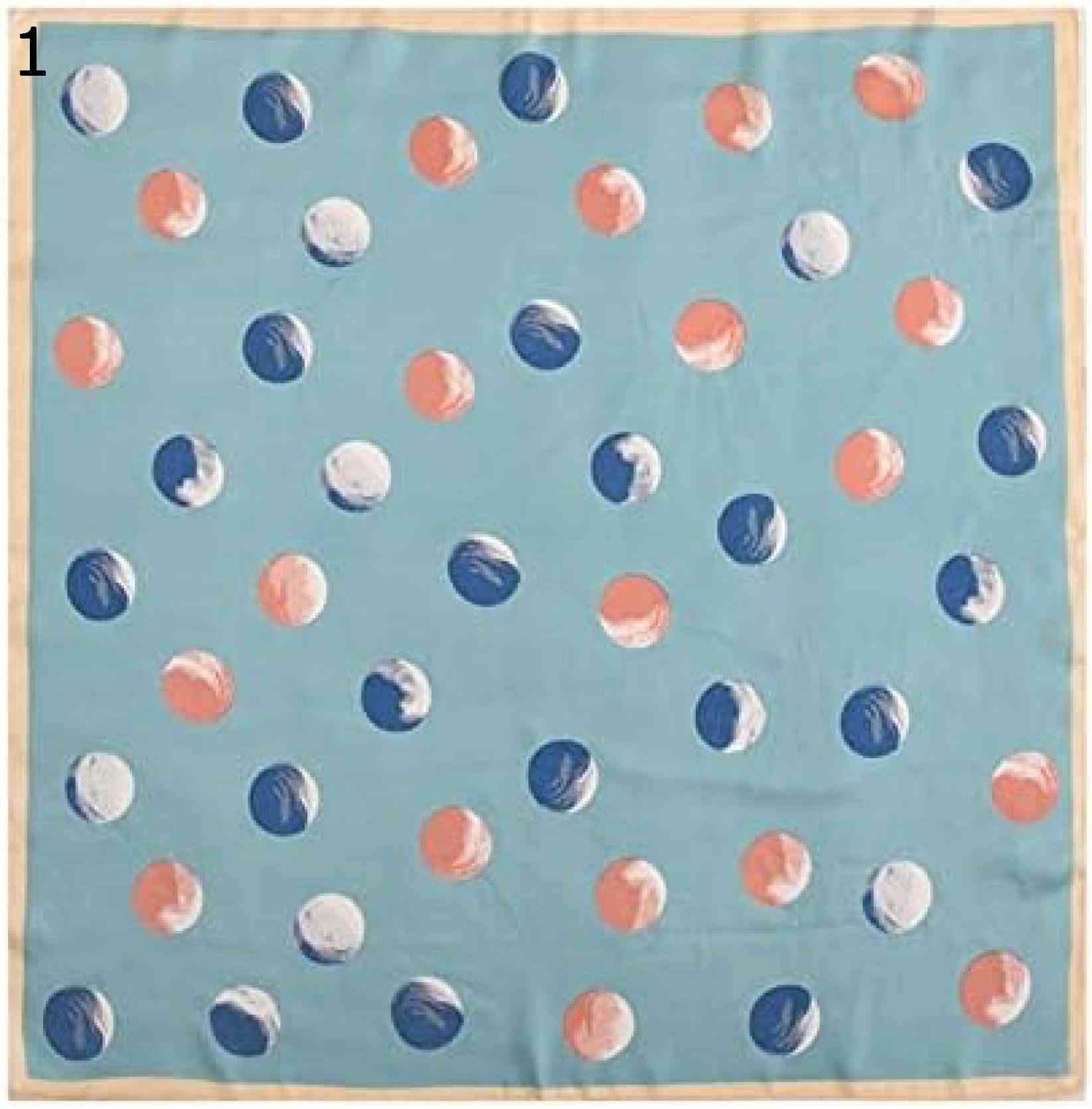 【20%OFFクーポン～】単色両面プリントスカーフ、ポルカドットスクエアタオルレトロイミテーションスカーフレディースシンプルスカーフ スカーフ (Color : Blue, Size : 70x70CM)