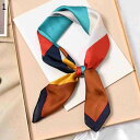 【20%OFFクーポン〜】70x70cm 女性用多機能ポリエステルスカーフ、春ショール クリエイティブプリントサテン スモールスクエアラップ スカーフショール ...