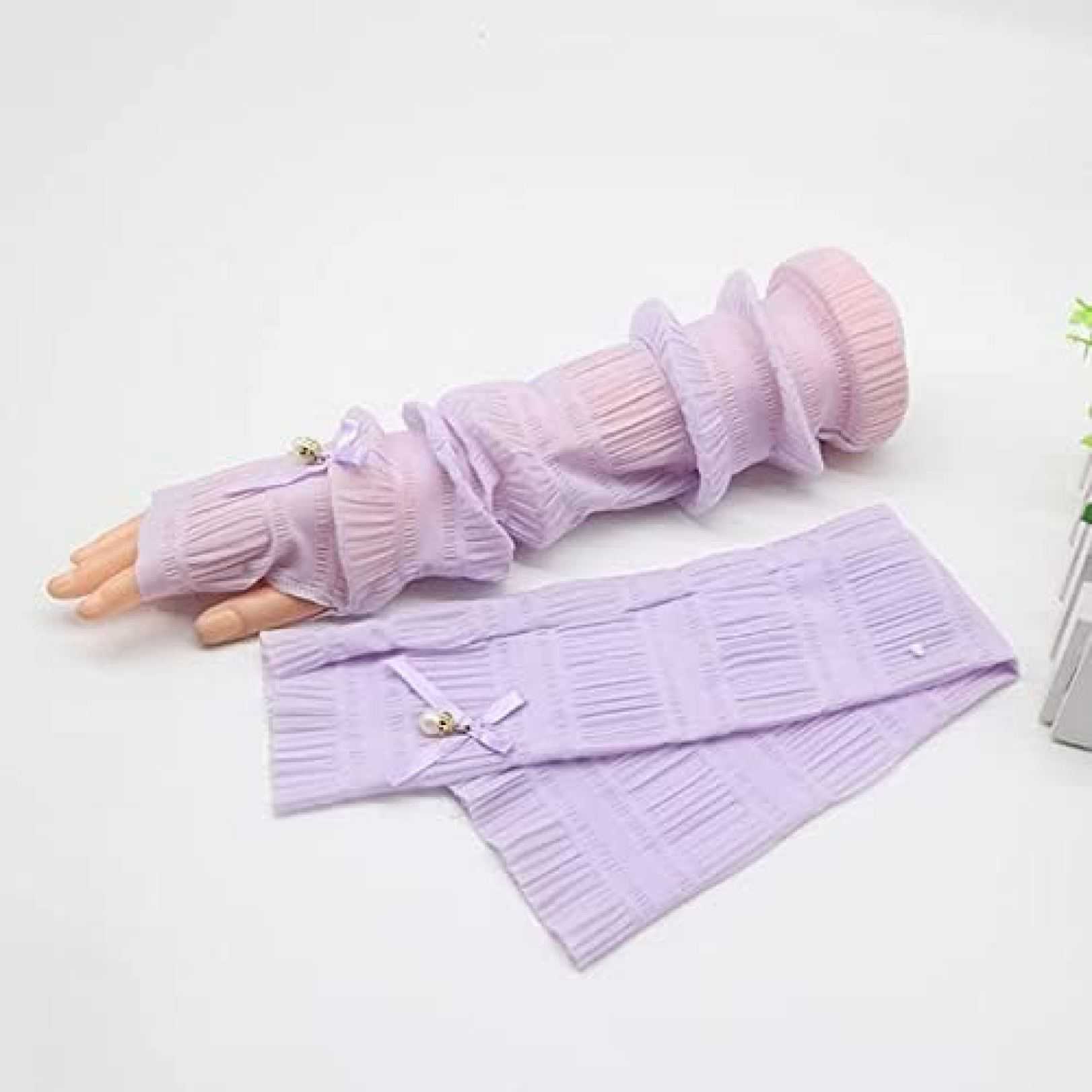 【20%OFFクーポン〜】アームカバー レディース uvカット おしゃれ レース 冷感 ひんやり ロング 55cm 日焼け止め UV防止 日よけ手袋 薄手 指なし 速乾 冷房 UV対策 運転 通勤 滑り止め 夏 自転車