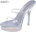【20%OFFクーポン~】シンプルデザイン ミュール クリアヒール レディース 厚底 大きいサイズ ミュールサンダル ハイヒール 高いヒール キャバ ヒール12cm ポールダンス 衣装 ウェディング 結婚式 キラキラ ビジュー付き キャバ