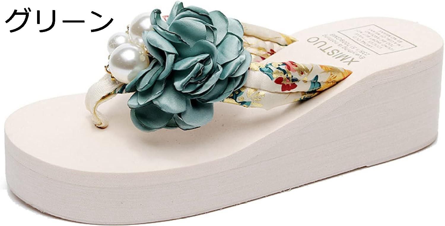 【20%OFFクーポン～】ファッション ビーチシューズ レディース ウェッジヒール 軽量 滑り止め トングサンダル ぺたんこ トング 花 可愛い おしゃれ 痛くない 歩きやすい コンフォート 普段履き 美脚 靴 大人 夏 海 花火大会 デート 滑りにくい