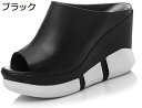 【20%OFFクーポン~】ハイヒール ウェッジサンダル レディース 10.5cmヒール 美脚 シンプル お洒落 夏用 ウェッジヒール ミュール サマーシューズ コンフォート 歩きやすい 厚底 滑り止め白色 黒色 22.0~24.5cm デイリー 防滑