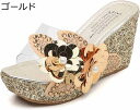 【20%OFFクーポン〜】ミュール レディース クリアサンダル 9cm キラキラヒール ウェッジソール 歩きやすい キャバサンダル 透明 ビーチサンダル スタイリッシュ 厚底サンダル クリア ビーチサンダル 透明 カラフル ビジュー付き(4)