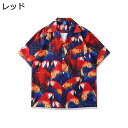 【20%OFFクーポン】半袖シャツ メンズ アロハシャツ 夏服 オウム 鳥 柄シャツ ゆったり おしゃれ 通気 吸汗 速乾 軽量 柔らかい ストリート 普段着 結婚式 夏祭り トップス カジュアルシャツ ハワイアンシャツ ビーチシャツ