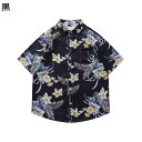 【20%OFFクーポン】半袖シャツ メンズ ビーチシャツ アロハシャツ 花柄シャツ ハワイアンシャツ 春夏 リゾート 夏祭り 総柄 ハワイ風 おしゃれ ペアルックシャツ カジュアルシャツ 普段着 速乾吸汗 通気 大きいサイズ