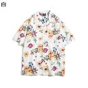 【20%OFFクーポン】アロハシャツ 半袖シャツ メンズ 花柄シャツ ハワイアンシャツ 開襟 五分袖 通気速乾 日焼け止め ゆったり おしゃれ かっこいい カップル 夏服 部屋着 レジャー ビーチ 夏祭り 五分袖シャツ