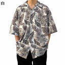 【20%OFFクーポン】アロハシャツ 半袖シャツ メンズ カジュアルシャツ 葉柄シャツ 開襟 五分袖 男性 日系 通気速乾 ゆったり おしゃれ かっこいい シンプル 夏服 部屋着 レジャー 通勤通学 五分袖シャツ