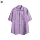【20%OFFクーポン】シャツ 半袖 レディース カジュアル 春夏 開襟 チェック柄 五分袖 通気性 ゆったり お洒落 かっこいい オーバーサイズ 普段着 部屋...