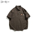 【20%OFFクーポン】日系 チェック柄 半袖シャツ メンズ 春夏 カジュアルシャツ 格子柄シャツ ワイシャツ コットン 開襟 通気速乾 ゆったり おしゃれ か...