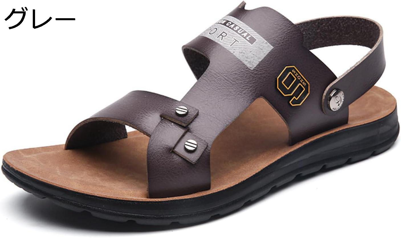 【20%OFFクーポン〜】革サンダル スポーツサンダル メンズ ビジネスサンダル 2way 夏 ストラップ レザー 防臭性 手作り 滑り止め 撥水性 蒸れない 普段履き お出かけ 会社用 社内履き コンフォート 父へ 彼氏 ギフト