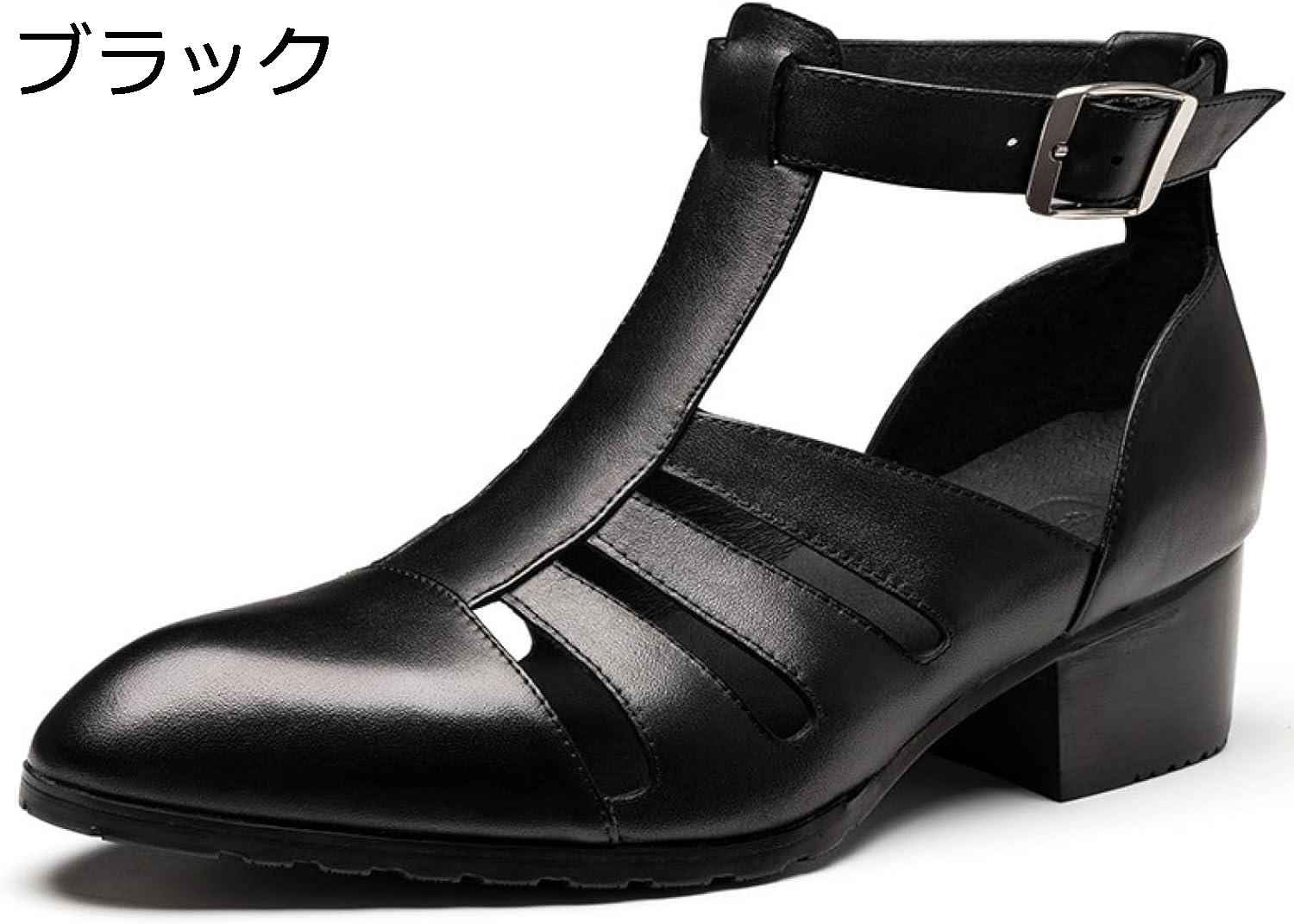 【20%OFFクーポン〜】本革サンダル ビジネスサンダル グラディエーターサンダル メンズ 夏 ポインテッドトゥ ストラップ ハイヒール 小さいサイズ レザー 防臭性 手作り 防滑 蒸れない 旅行 カジュアル リーガル オフィス