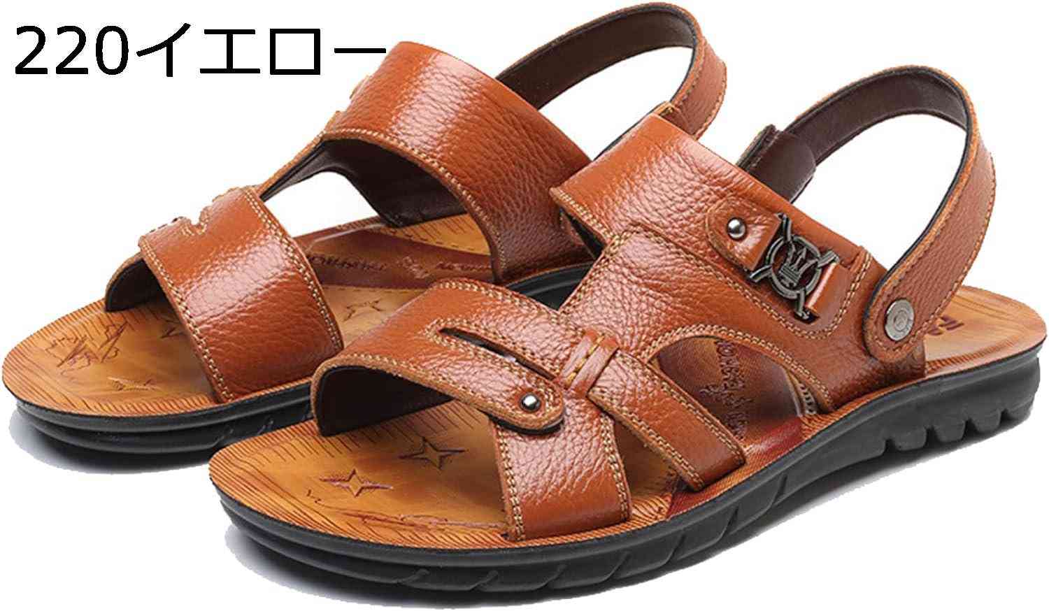 【20%OFFクーポン〜】レザーサンダル メンズ ファションサンダル カジュアル ストラップ 本革サンダル 夏用 ソフト 水陸両用 撥水 男性 紳士 スリッパ ...